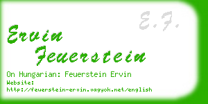 ervin feuerstein business card